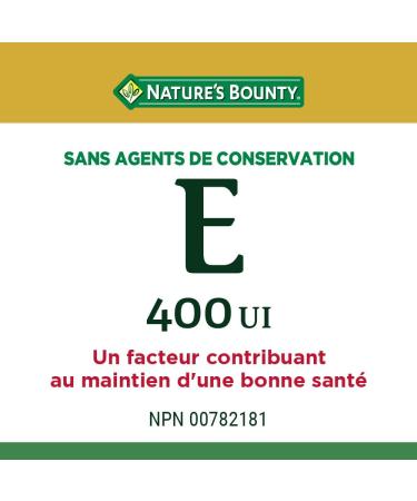 Nature's Bounty Vitamin E Pills And Supplement Helps Maintain Health 400Iu 200 Softgels - Buy Online on GoSupps.com