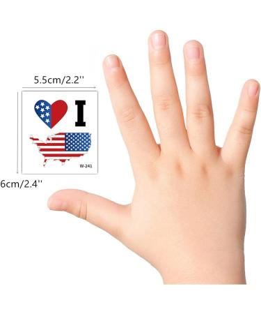 Mocossmy 4th of July Temporary Tattoos for Kids - 20 Sheets American Flag Patriotic Face Decals and Body Stickers for Independence Day Celebration - Buy Online on GoSupps.com