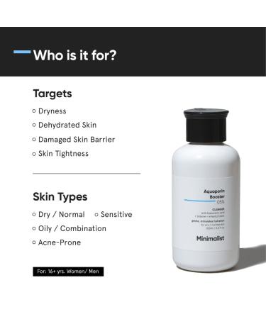 M.ini malis t 5% Aquaporin Booster Face Wash - Hydrating Sulphate-Free Cleanser for Dry Skin | Hyaluronic Acid | 100 ml | Ideal for Men & Women - International Shipping Available - Buy Online on GoSupps.com