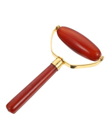 1pc Agate Scraping Board Safe Massager Roller Massaging Tool Rolling Massage Tool Face Beauty Massager Home Use Rolling Massager Face Massage Tool Relaxation Massager Face Massager 12.00X7.00X2.00CM Red