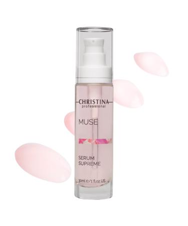 Christina Muse Supreme Serum for Face with Hyaluronic Acid | Quick Absorption Face Serum for Hydration and Antioxidant Effect | Reduces Aging Signs | Delicate Rose Scent | For All Skin Types 30ml