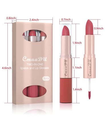Evpct 2-in-1 Matte Lipstick & Liquid Lipstick Set for Women - Red, Pink, Mauve, Nude, Brown, Beige - Long Lasting, Smudge Proof, Waterproof - 3Pcs Pack - Buy Online on GoSupps.com