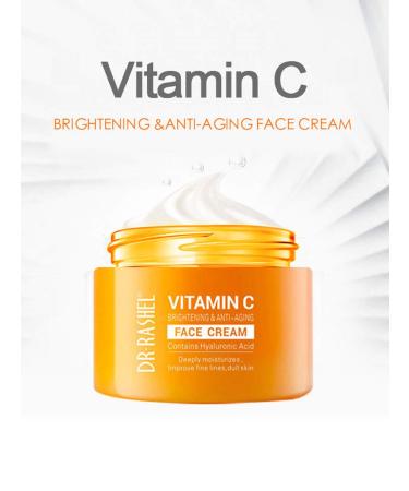 Vitamin C Face Cream with Hyaluronic Acid & Collagen - Anti-Aging Moisturizer 1.76 oz + Strawberry Lip Mask - Buy Online on GoSupps.com