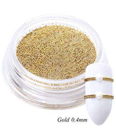 0.4mm 3D Micro Steel Beads Mixed Color Nail Art Decorations Mini Small Caviar DIY Charms Stud Manicure Accessories Nail Tool Gold
