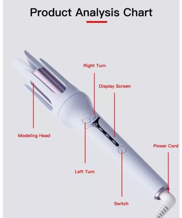 Automatic Curling Iron Wand Big Wave Auto Negative Ion Hair Curler with 1.26inch Large Ceramic Barrel Fast Heating Auto Curling Iron for Hair Styling Adjustable Temperature Control One Size Pink OneSize Pink - Buy Online on GoSupps.com