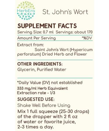 HerbEra St. John's Wort B120 Alcohol-Free Herbal Extract Tincture, Super-Concentrated Saint John's Wort (Hypericum Perforatum) Dried Herb (4 fl oz) 4 Fl Oz (Pack of 1) - Buy Online on GoSupps.com