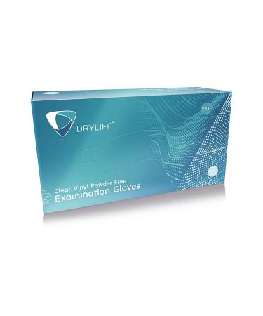 Drylife Clear Vinyl Powder/Latex Free Disposable Gloves - Small (5 Boxes of 100) | Buy Online Now - Buy Online on GoSupps.com