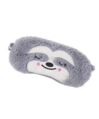 Gray Cute Sloth Sleeping Mask Soft Fluffy Plush Blindfold Funny Novelty Animal Sleep Mask Eye Cover Eyeshade for Kids Girls Boys Women Men Night Nap Travel Meditation Sleep and Snoring