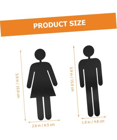 TEHAUX 1 pair Plates Modern Decore Bathroom The Metal Nameplate Toilet Universal Decor Restroom Miss 15x6.5cm Black - Buy Online on GoSupps.com