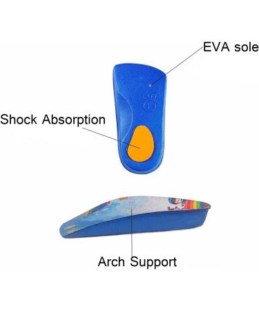 3/4 Length Kids Orthotic Insoles | Cushioning Arch Support for Flat Feet & Heel Pain Relief | PU Foam Inserts for Ages 7-9 - Buy Online on GoSupps.com