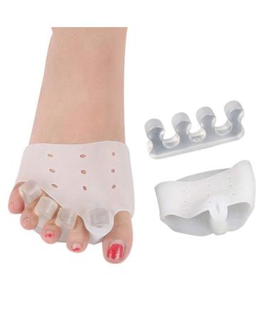 Gel Metatarsal Cushion Toe Separators Soft Silicone Front Pad Forefoot Pad Toe Groomer Men and Women soft toe separator for bunion pain relief hallux valgus correction overlapping toe spacer 2Pair