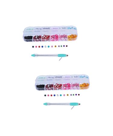 Beavorty 2 Sets Manual Drilling Pen Hot Pen Rhinestone for Nails Sewing Cross Pen Embroidery Tools Kit De Manicura Stylus Drill Flat Back Gems Hand Tools Diamond Hand Pen Manicure PC