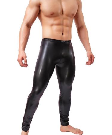 YUFEIDA Men's Faux Leather Tight Pants PVC Leggings Long Trousers - Black XX-Large - Buy Online on GoSupps.com