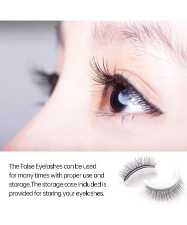 Fake eyelashes Self Adhesive False Eyelashes Reusable No Glue Eyeliner Needed Natural Fake Eyelashes 1Pair - Buy Online on GoSupps.com