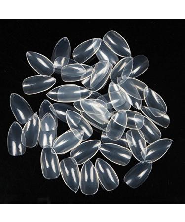 Yimart 500pcs/pack Stiletto False Nails Clear False Nails Oval Stiletto Sharp Full Nail tips Acrylic UV Gel Full Cover Nail Art Tips Decoration Nails Salon (Clear)