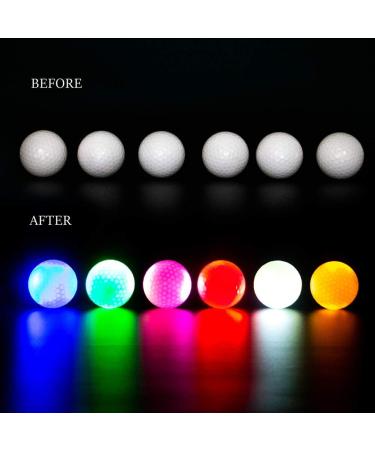 THIODOON Glow in The Dark Golf Balls - 6 Pack Light up LED Night Golf Gift Set for Men, Women, Kids - 6 Colors in One - Buy Online on GoSupps.com