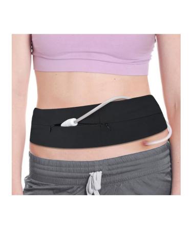 Peritoneal Dialysis Belt G Tube Holder PD Catheter Holder Accessories Gastrostomy Catheter Covers Pouch for G J Feeding Tube for Adults Abdominal Dialysis for Men Women (Black)
