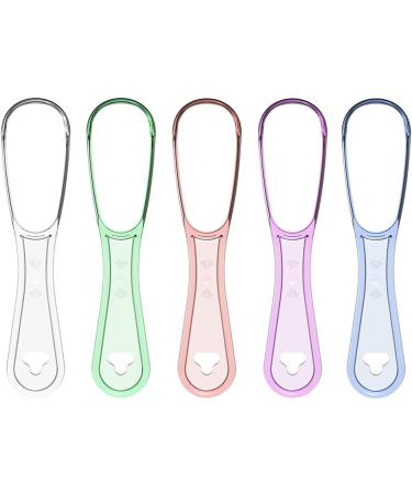 Zhongdawei Tongue Scraper - 5 Pack Plastic Tongue Cleaners for Adults & Kids | Reduce Bad Breath - Buy Online on GoSupps.com