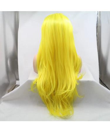 Light Yellow Long Natural Straight Synthetic Wig - Heat-Resistant Lace Front for Cosplay & Daily Wear (61cm) - Buy Online on GoSupps.com