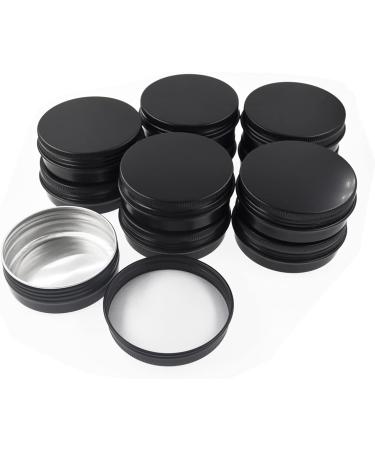 ZHIYE 12 Pcs Aluminium Screw Pots 60ml Empty Black Cosmetics Container Tin Balm Make Up Jar - Buy Online on GoSupps.com