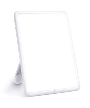 Light Therapy Lamp, Ultra-Thin UV-Free 10000 Lux Therapy Light, Timer Function, Adjustable Brightness Levels, Memory Function, 90 Rotatable Stand for a Happy Life White2
