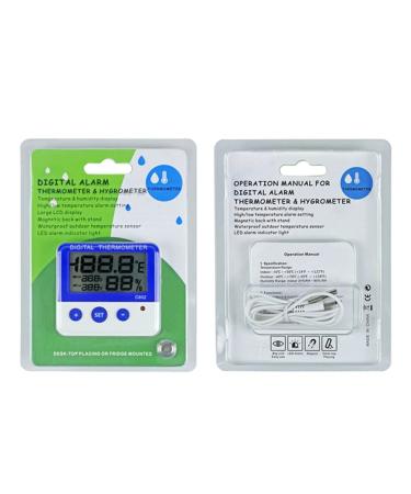 MOMOJIA Digital Thermometer & Humidity Meter | Indoor Outdoor Temperature Sensor for Refrigerator Freezer & Alarm Clock - International Shipping Available - Buy Online on GoSupps.com