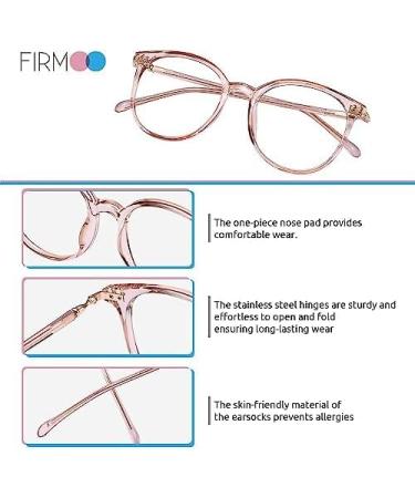 Firmoo Blue Light Blocking Glasses | Anti Glare Computer Gaming Eyewear | Unisex Non Prescription Eyeglasses (Rosa 1.5x) - Buy Online on GoSupps.com