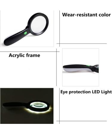 Magnifying glassPortable Handheld Illuminated Magnifying Glass with 12 LED Lights Optical HD Lens Glasses 20X High Magnification Old Man Reading Pocket Magnifier for Jewelry Identification - Buy Online on GoSupps.com