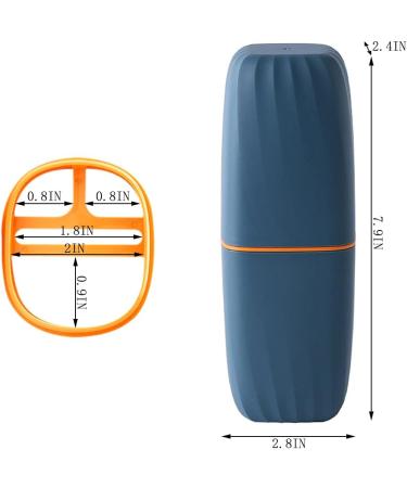 2PC Travel Toothbrush Cup Set - Portable Dustproof Wash Holder for Camping & Outdoors | Blue & Pink Organizer - Buy Online on GoSupps.com