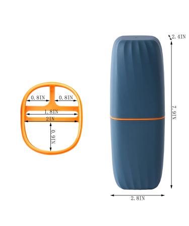 2PCS Portable Travel Toothbrush Case with Wash Cup Organizer - Blue and Pink - Buy Online on GoSupps.com