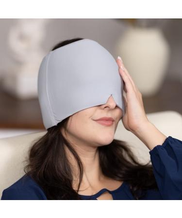 FITECH Headache Relief Hat & Migraine Cap Magic Ice Head Wrap Cold/Hot Compress Pack Mask (Grey)