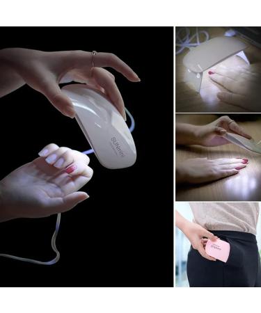 BAQI Mini UV LED Nail Lamp 6W USB Portable Nail Dryer for Gel Polish - White - Buy Online on GoSupps.com