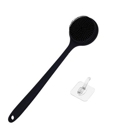 Silicone Body Scrubber - Body Scrubber with 15'' Long Handle Silicone Body Brush Shower Scrubber for Body  Light & Easy-to-Hold Shower Brush for Skin Exfoliating and Massaging