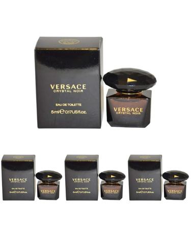 Versace Crystal Noir for Women Eau de Toilette Splash 5ml (Pack of 4) 0.17 Fl Oz (Pack of 4)