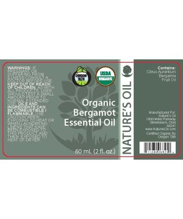 Nature's Oil 100% Pure Certified Organic Bergamot Essential Oil 60ml - Buy Online on GoSupps.com