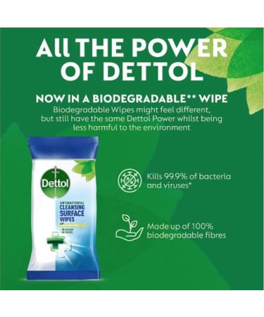 Dettol Anti-Bacterial Biodegradable Large Surface Wipes 110ea - Clean and Eco-Friendly Solution - Buy Online on GoSupps.com