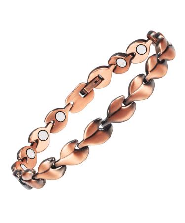 Ankle support health anti -fatigue magnet therapy copper magnetic foot chain ankle bracelets for women pain relief in arthritis (foot chain/large bracelet (24cm/9mm) (foot chain)