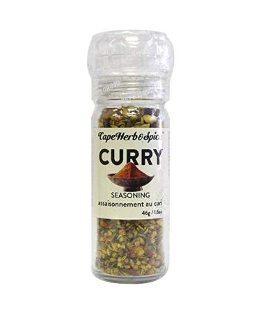 Cape Herb & Spice - Table Top Grinder - Curry Seasoning No MSG no artificial flavouring Non-GMO Halal Vegan 6 Count of 46g Curry 46 g (Pack of 6)