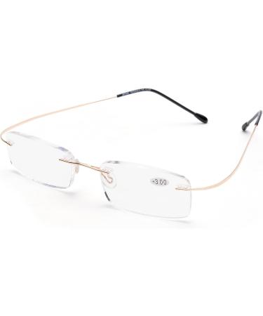 ZUVGEES 3 Pack Rimless Metal Blue Light Filter Reading Glasses - Lightweight Anti-Blue Computer Glasses for Men & Women | 2.0x Magnification - Buy Online on GoSupps.com