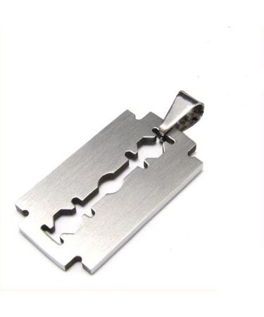 Stuurvnee Men's Razor Blade Pendant - Silver 3.8x2.3cm | Unique Men's Jewelry | International Shipping - Buy Online on GoSupps.com