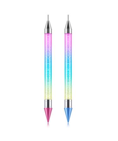Ouligay 2Pcs Rhinestone Picker Dotting Pen Wax Pencil Pen Rhinestone Wax Pen Nail Art Gem Pick up Tool for DIY Nail Art Crafts