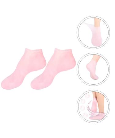 Moisturizing Gel Booties & Spa Socks - Hydrating Foot Cream for Dry Feet | Silicone Gel Stockings (35x7x1cm) in Rose - Buy Online on GoSupps.com