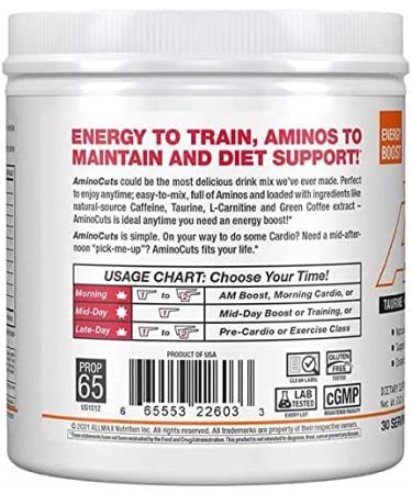 ALLMAX Nutrition ACUTS Amino-Charged Energy Drink - Orange, 7.4 oz (210 g) - Boost Energy & Focus - Buy Online on GoSupps.com