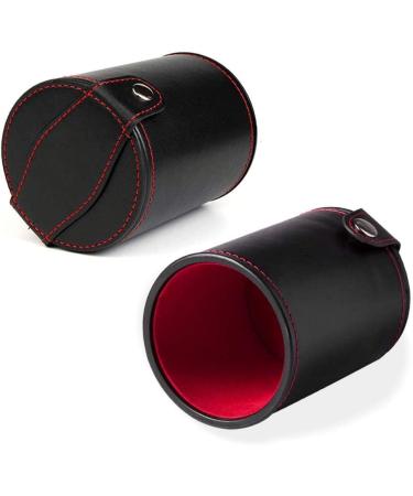 Cooyeah Red Pu Leather Dice Cup Set with 5 Standard Dices for Yahtzee, Farkle, Backgammon - Bar Party Craps Game - 1 Pack - Buy Online on GoSupps.com