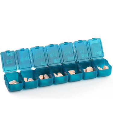 7-Day Pill Box Organizer - Detachable Travel Vitamin & Medication Holder - Compact Green Design - Buy Online on GoSupps.com