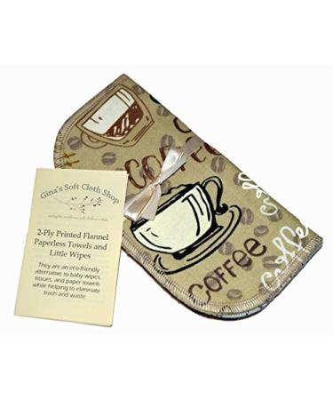 8x8 Printed Flannel Washable Cloth, 2 Ply, 5 Pack - Coffee Break Design - Buy Online on GoSupps.com