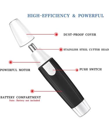 Professional Nasal & Facial Hair Trimmer for Men & Women | Painless & Battery-Operated | Dual-Edge Blades - Black - Buy Online on GoSupps.com