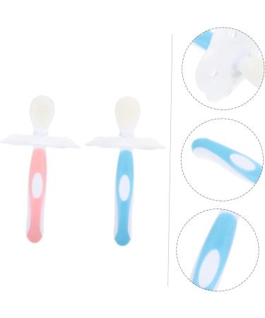 Partykindom Kids Toothbrush - Silicone Tooth Cleaning Brush for Baby Teeth Care | Gentle Dental Hygiene Tool for Children - Pink (1 Pack) - Buy Online on GoSupps.com