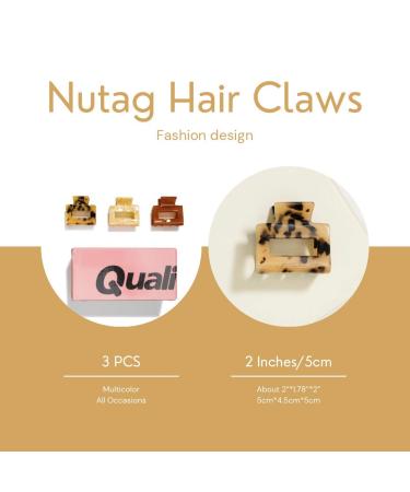 Naran Tortoise Hair Claw Clips - French Design Acrylic Clips (3pcs, 2inches) - Buy Online on GoSupps.com