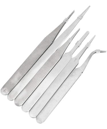High-Precision 6-Part Antistatic Tweezers Set - Stainless Steel Electronics PCB Repair Tool for Soldering & Installation - Buy Online on GoSupps.com